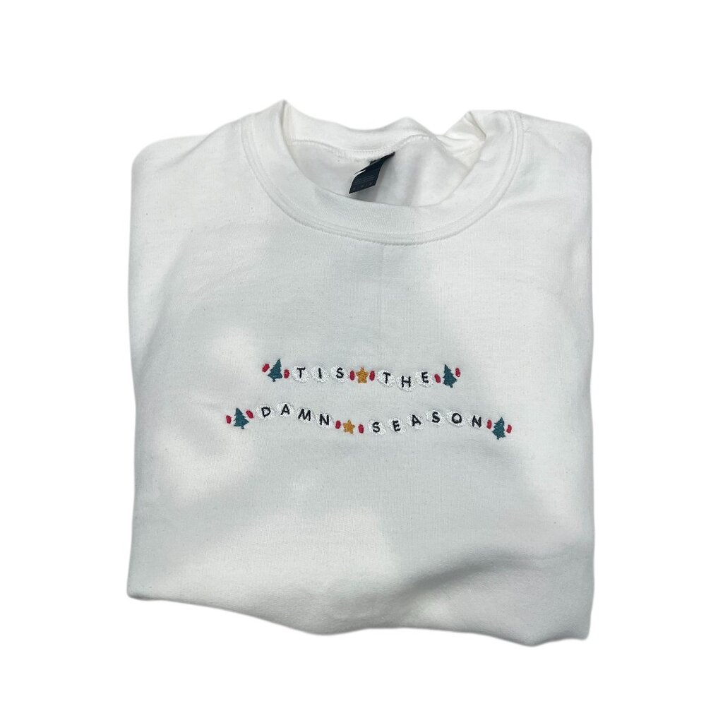 Tis The Damn Season Holliday Embroidered Sweatshirt